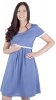 MijaCulture - 2 in1 Maternity & Nursing / Breastfeeding 100% Cotton Nightdress Nora 7118 Blue